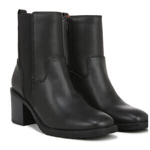 Zodiac Black Leather Ankle Boots